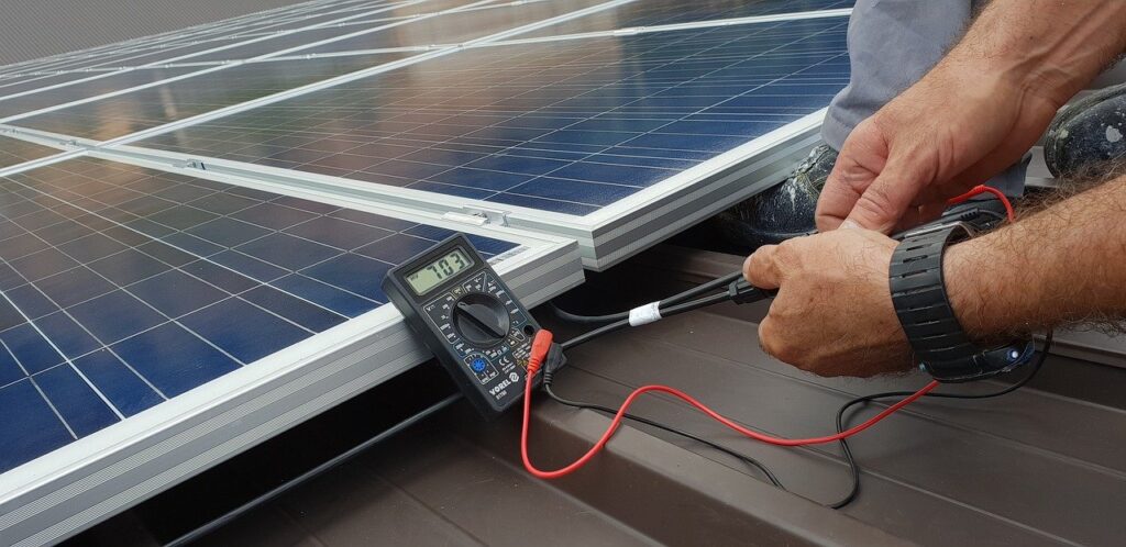 technician, solar panel, renewable